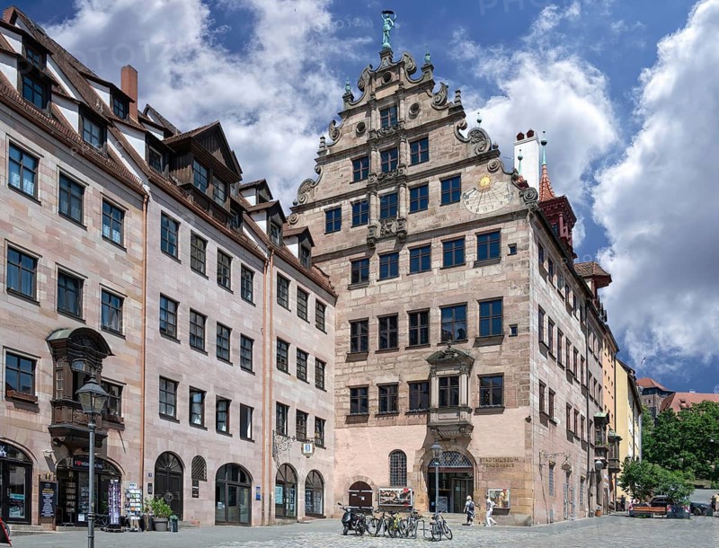 City Museum Fembohaus, was a historic merchant house built 1591—1596, Burgstraße 15, Nuremberg, Middle Franconia, Bavaria, Germany