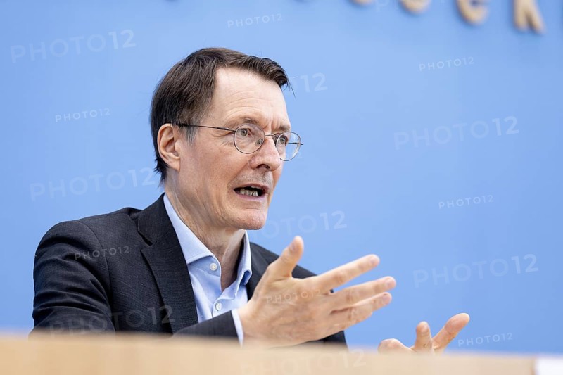 Karl Lauterbach (SPD), Federal Minister of Health, recorded during the press conference on the resolution on the Healthcare Reform Act (GVSG) at the Federal Press Conference in Berlin, 22 May 2024