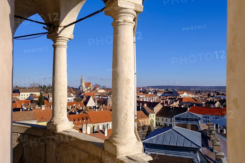 View from the fire tower over the old town, Sopron, Sopronkohida, Panonnia, Hungary