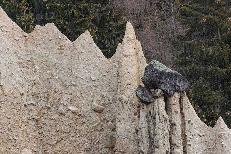 Earth pyramids located in Platten in the municipality of Percha, near Bruneck in South Tyrol, Italy