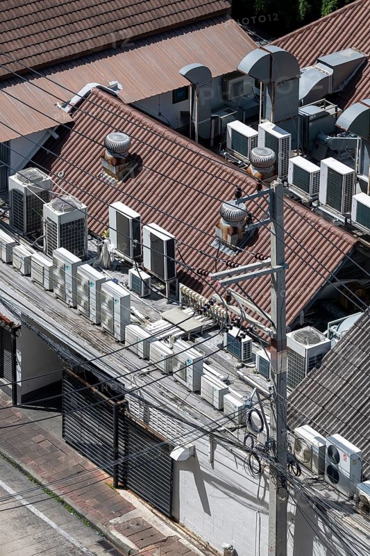 Flat roof air conditioners, Pattaya, Thailand