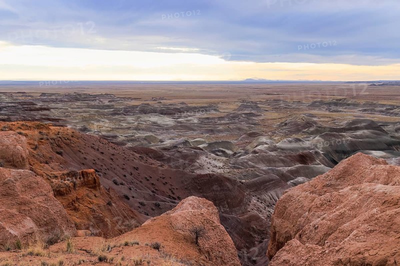 Colorful deposits of the Chinle Formation exposed at Little Painted Desert County Park near Winslow, Arizona