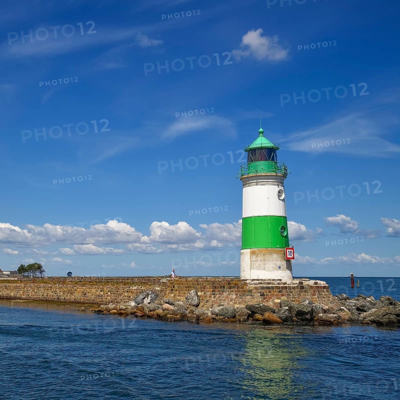 Lighthouse from 1871 on the former pilot island of Schleimünde, Baltic Sea, Schleswig-Holstein, pier, landmark, lock, coastal landscape, sea mark, navigation, maritime tradition, coast guard, port, sailing, coastal region, Schleswig-Holstein, tourism, viewpoint, nature, coastline, beacon, seafaring, green white, horizon, sailor engines, blue cloud sky, Germany