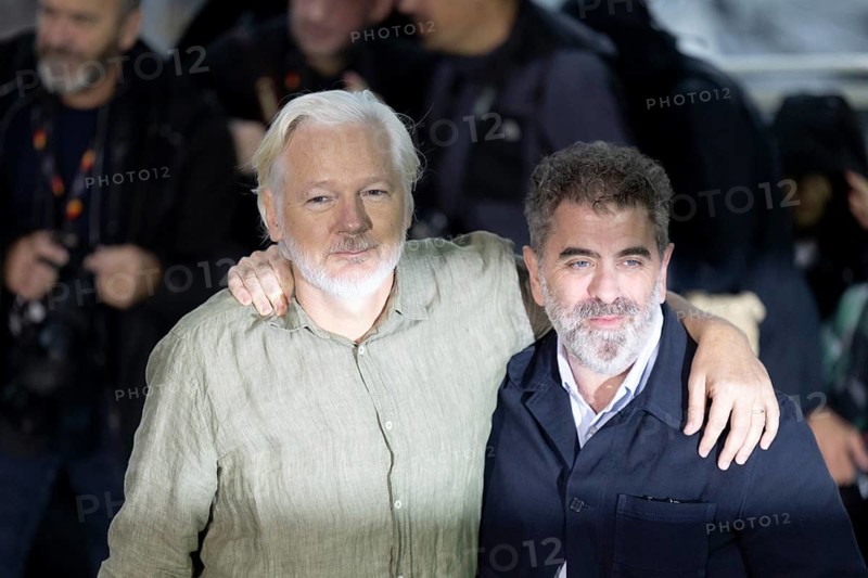 Cannes, France - 20.5.2024: Julian Assange and Eugene Jarecki during the - The Six Billion Dollar Man - Photocall during the 78th Cannes International Film Festival. The film festival will take place from 13 to 24 May 2025