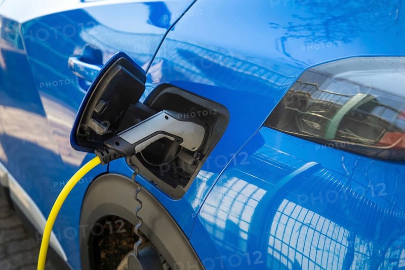Electric car at the charging station