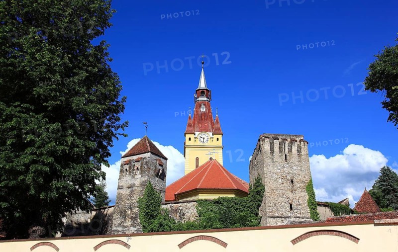 Fortified church Neustadt, Biserica Evanghelica Fortificata din Cristian, a Saxon fortified church in the village of Cristian, Neustadt, Brasov County, Transylvania, Romania