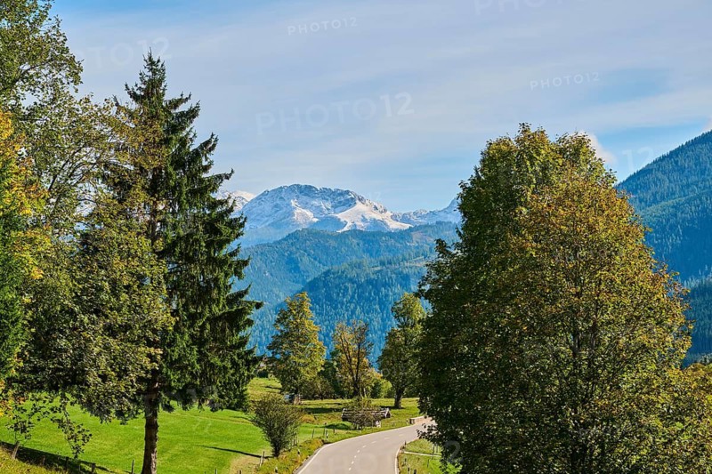 Mountains in autumn colours, Berchtesgaden Alps, Berchtesgaden National Park, Berchtesgadener Land, Upper Bavaria, Bavaria, Germany