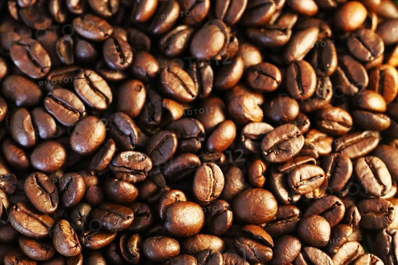 Close up view coffee beans