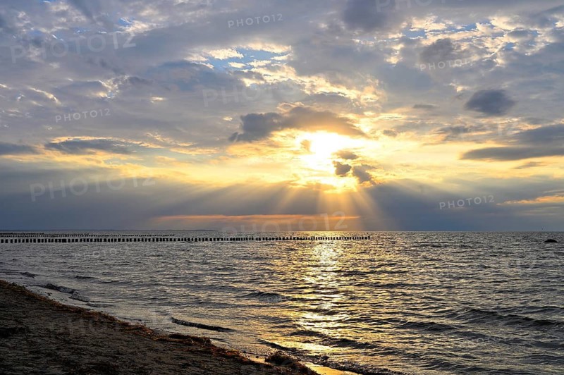 Sunset on the beach of Poel Island, Mecklenburg-Western Pomerania, Germany