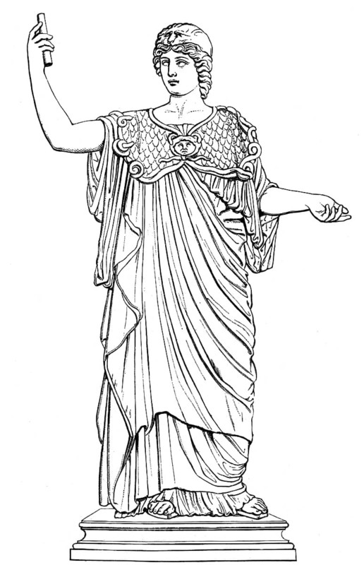 Statue of Athena Polias, the patron deity of the city of Athens, ancient Greek religion