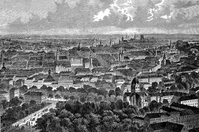 View of Wroclaw, Germany, today Poland, in 1890, Historical, digital reproduction of an original from the 19th century