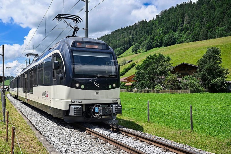 MOB Alpina 9203 passenger train, Saanen, Switzerland