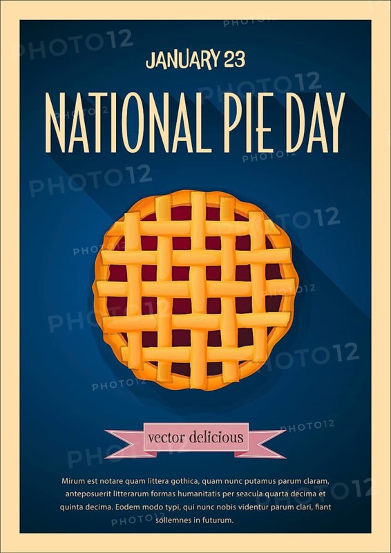 National Pie Day card, editable vector illustration