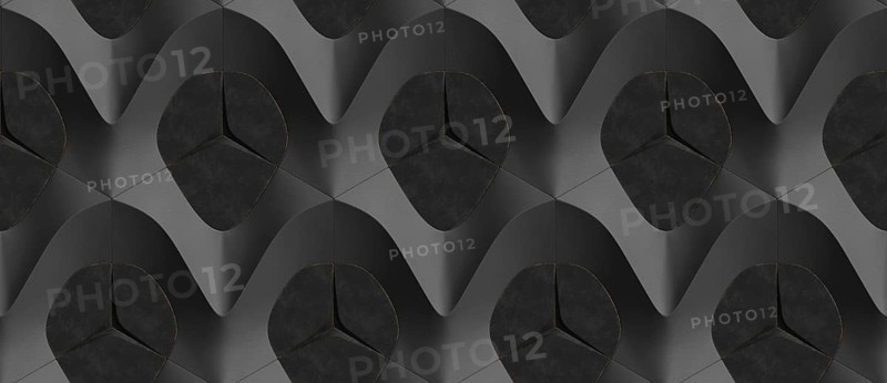 3D background of black with pink dots in the form of hexagon tiles volumetric shape of leather. High quality seamless realistic texture