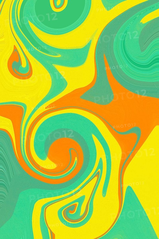A captivating abstract illustration featuring swirling patterns of green, yellow, and orange. The dynamic design creates a sense of movement and energy, perfect for creative backgrounds