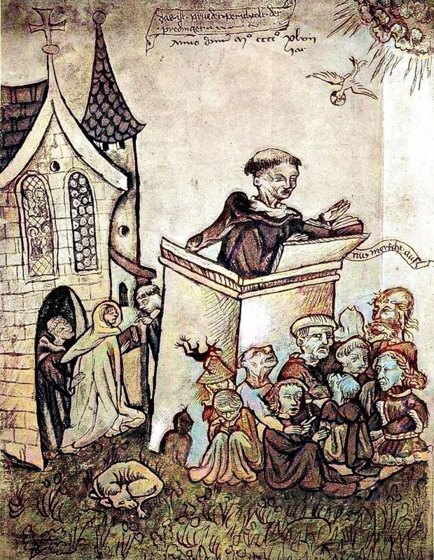 Berthold von Regensburg, around 1210, 14 December 1272, was one of the most famous preachers of the Middle Ages, digital reproduction of an original from the 19th century