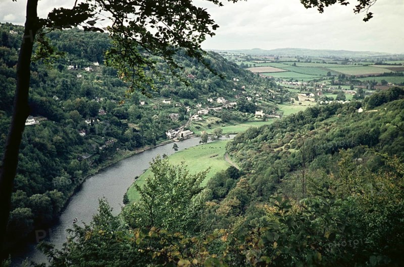 River Wye from Symonds Yat Rock, Herefordshire, England, UKSeptember 1962