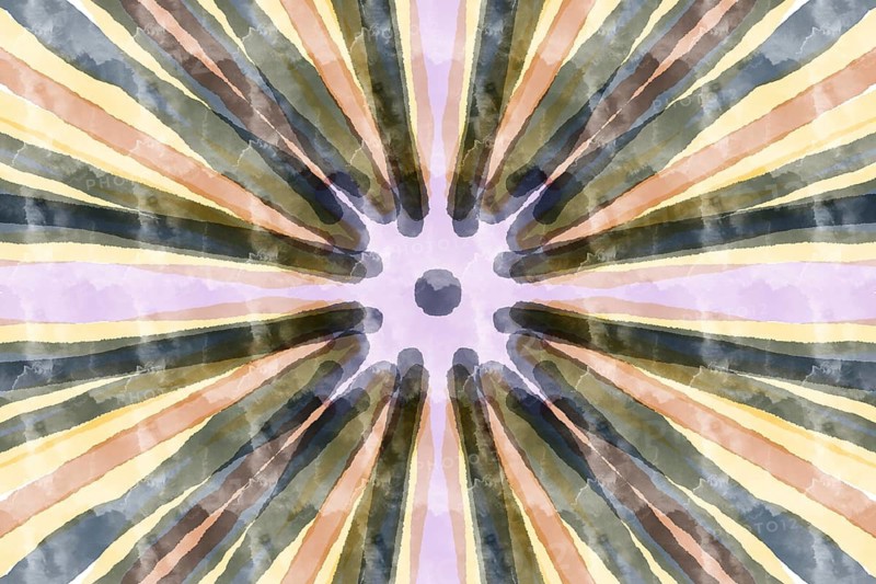 A mesmerizing watercolor pattern featuring earthy tones radiating from the center. The symmetrical design creates a sense of harmony and balance, perfect for artistic projects and backgrounds