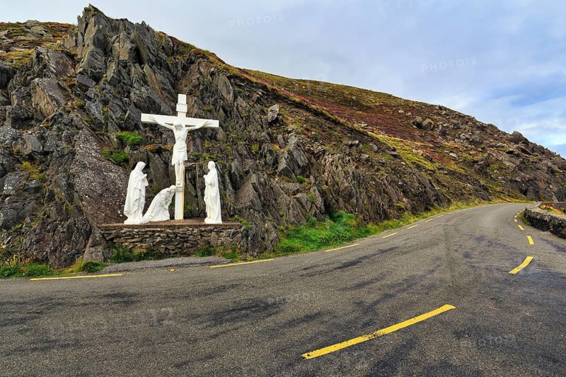 Crucifixion scene on the cliffs, Slea Head Drive, Dingle Peninsula, Kerry, Wild Atlantic Way, Ireland