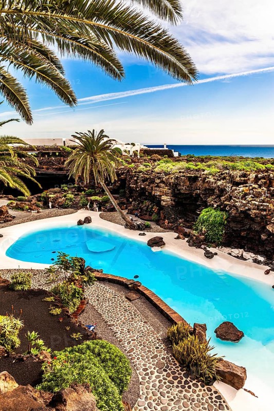 Jameos del Agua by Cesar Manrique with the lava tunnel, Lanzarote, Canary Islands, Spain