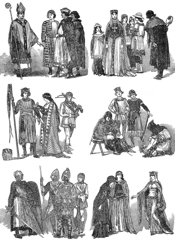 Norman costumes of the 11th and 12th centuries, Anglo Saxon manuscript