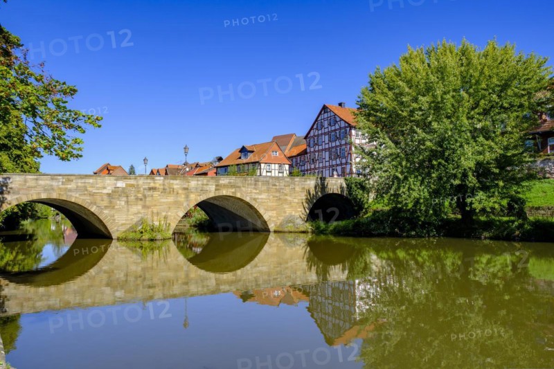 Bridge, on the Werra, Allendorf district, Bad Sooden-Allendorf, Werratal, Werra-Meißner district, Hesse, Germany