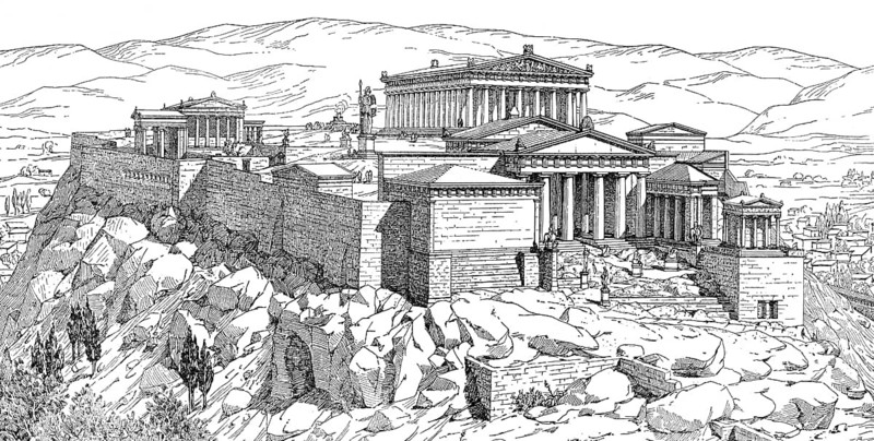Reconstruction of the Acropolis of Athens, Greece