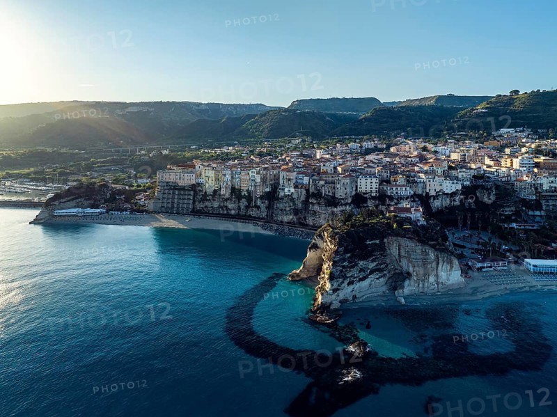 Tropea from a drone, Tyrrhenian Sea, Calabria, Italy