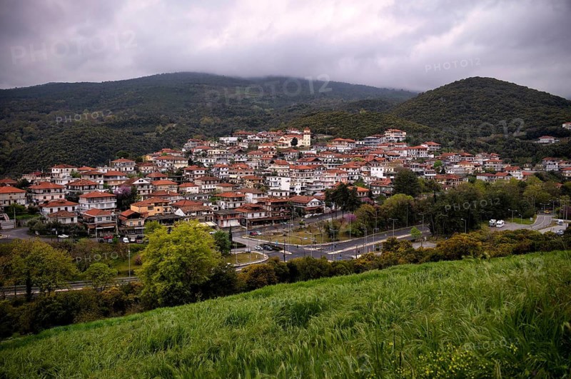 View from Platamon Castle to the town of Platamonas, Macedonia, Greece