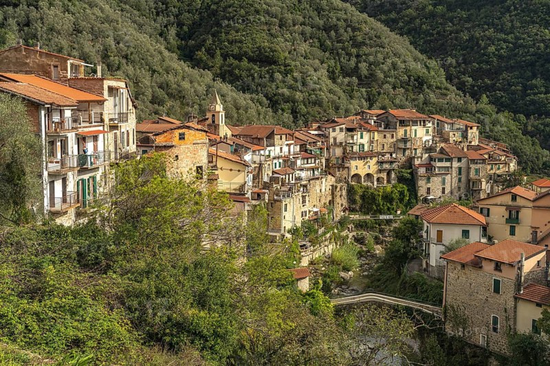 The medieval village of Rocchetta Nervina in Val Nervia, Liguria, Italy