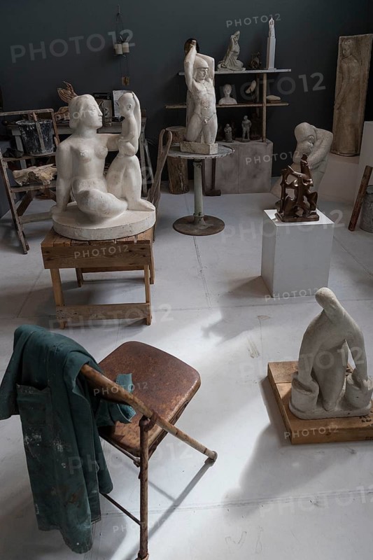 Studio, sculptures by sculptor Ásmundur Sveinsson in front of Museum Ásmundarsafn, Reykjavík, Iceland
