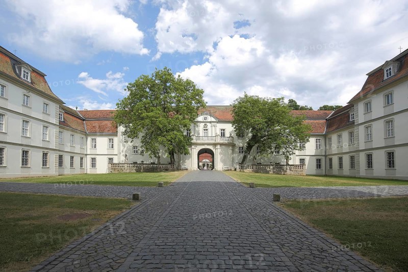 Courtyard of the Baroque Fasanerie Palace, Eichenzell, Hesse, Germany