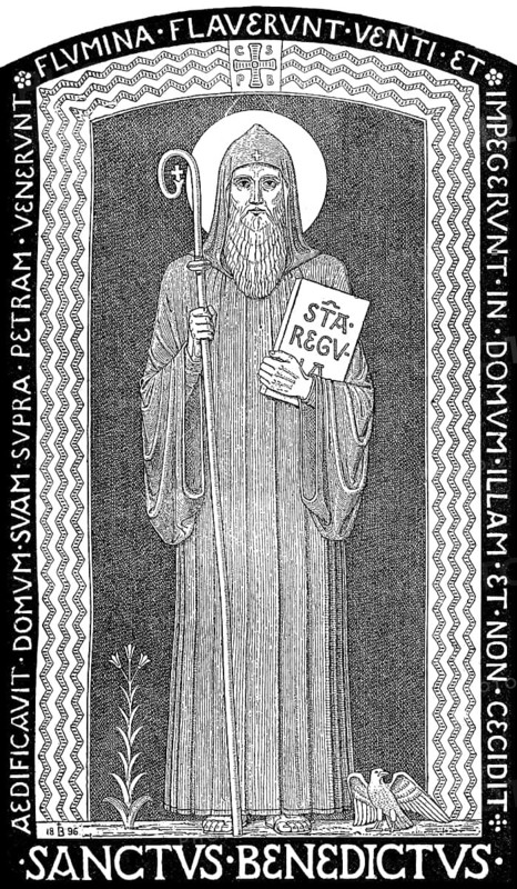 Benedict of Nursia, Benedictus de Nursia, 480 - 543 or 547 AD, a patron saint of Europe