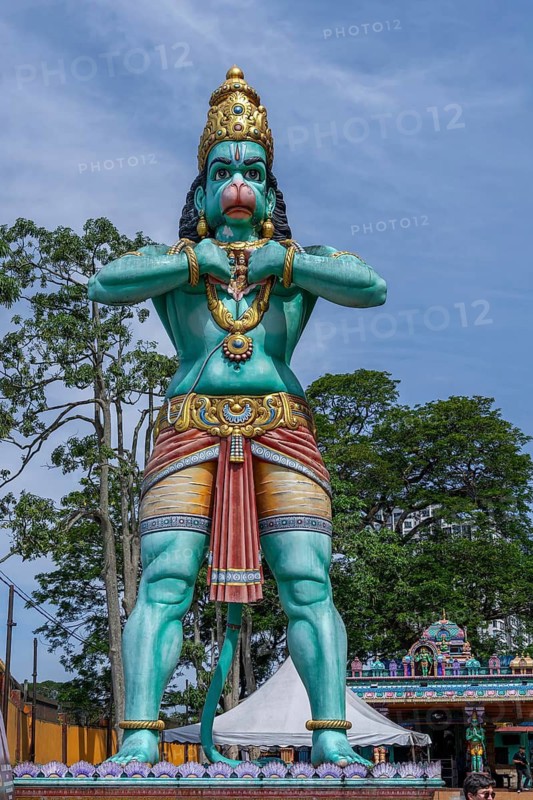 Statue of Hanuman at entrance to the Batu caves, cave complex in Gombak, Selangor near Kuala Lumpur, Malaysia