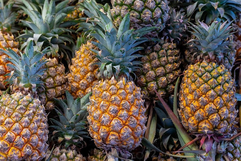 Pineapple sales rack, Pattaya, Thailand
