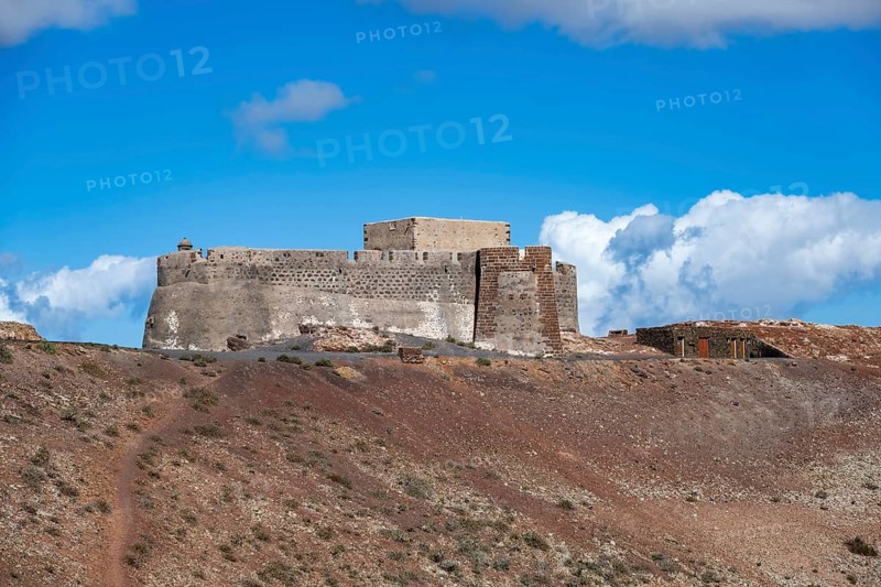 Castillo de Santa Barbara Castle on Guanapay Volcano Crater, Lanzarote, Canary Islands, Spain