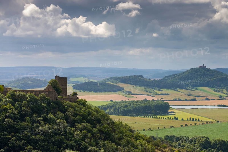 Gleichen Castle, Germany, Thuringia, Thuringian Basin, Veste Wachsenburg, cultivated landscape, landscape, summer