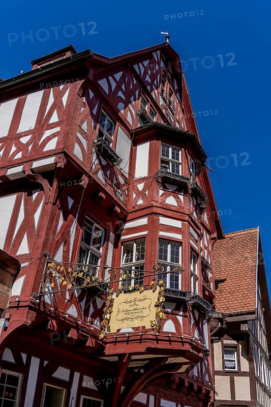 Half-timbered buildings in the old town centre of Miltenberg, Bavaria, Germany Miltenberg