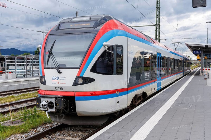 Stadler FLIRT regional train Regional train of BRB Bayerische Regiobahn in Freilassing, Germany