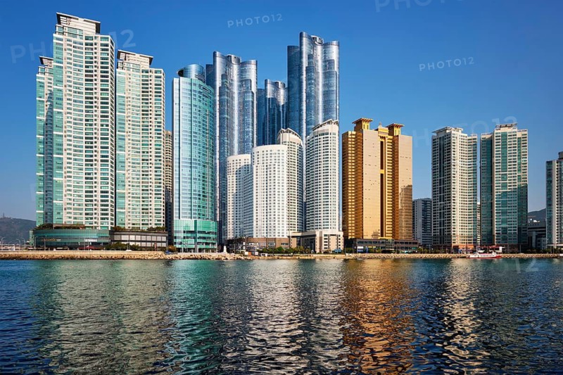 Marine city expensive and prestigious residential area skyscrapers in Busan, South Korea