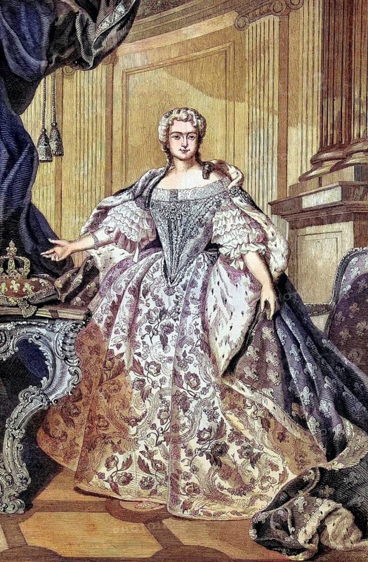 Maria Karolina Zofia Felicja Leszczynska, born 1703, died 1768, from the noble family of Leszczynski was Queen of France by marriage to Louis XV, Historical, digitally restored reproduction of a 19th century original