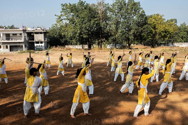 Sports class in a school for girls in rural India (Odisha, India)