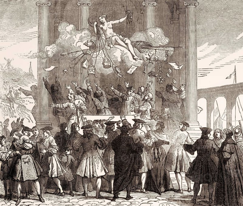 Caricature against the papal bull Unigenitus by Pope Clement XI in 1713