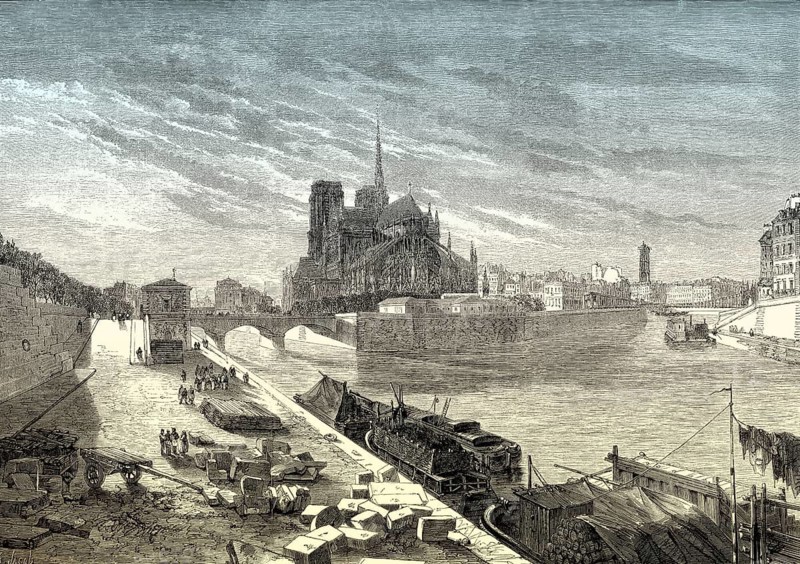 Panorama of Paris with Notre-Dame de Paris, 1860s