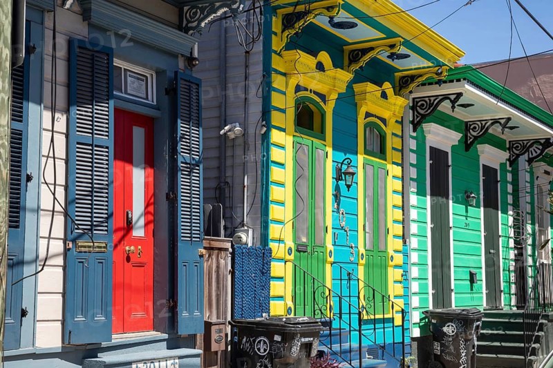 New Orleans, Louisiana - New Orleans residential architecture often features bright colors