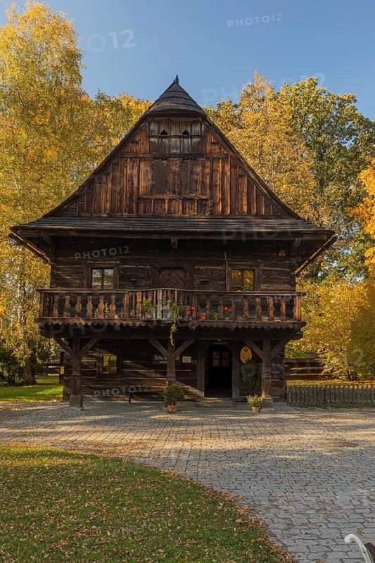 Postoffice. Open-air museum in Roznov pod Radhostem, displaying buildings and traditions of the Wallach area