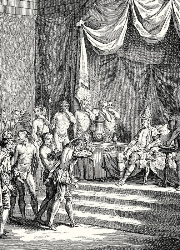 Audience of Vasco da Gama with Samudiri of Kappadu, Calicut on 20 May 1498, present day Kerala state of India