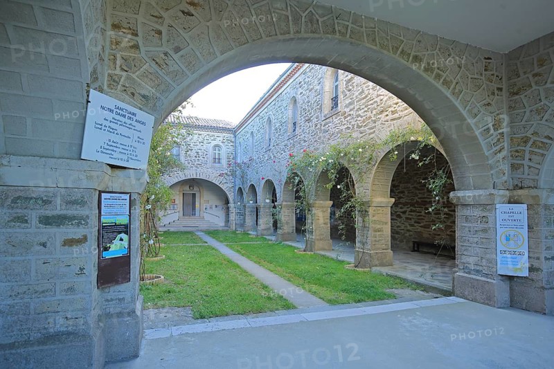 Courtyard of the Notre-Dame-des-Anges church, Pignans, Massif des Maures, Var, Provence, France