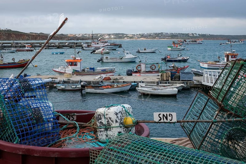 Sagres, Algarve, Portugal - Fishing boats in the fishing harbour of Sagres