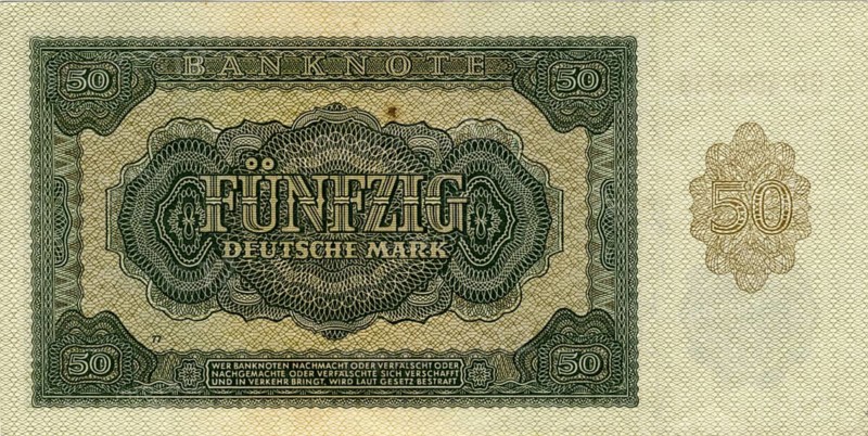 Banknote, Banknote, 50 Mark, 1948, Germany, Reproduction of a historical banknote